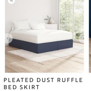 Navy Pleated Dust Ruffle Bed Skirt